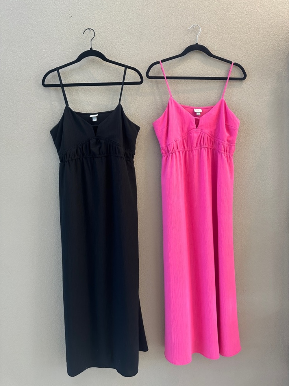 a new day maxi dresses size large black pink set of 2